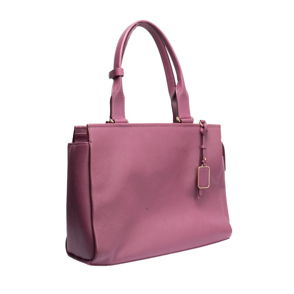 Tumi Purple Leather Tote