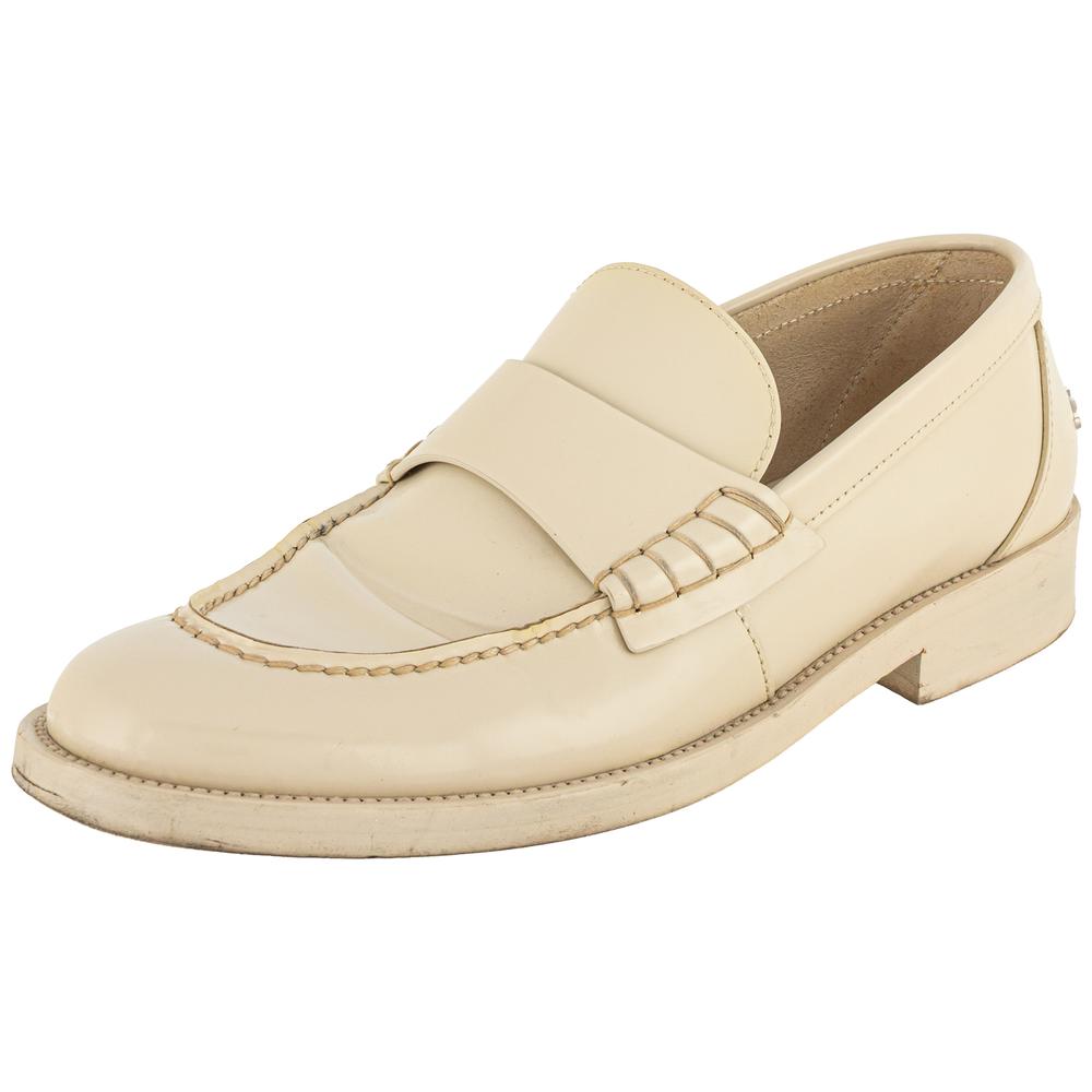 Chanel Size 37.5 Beige Leather Loafers