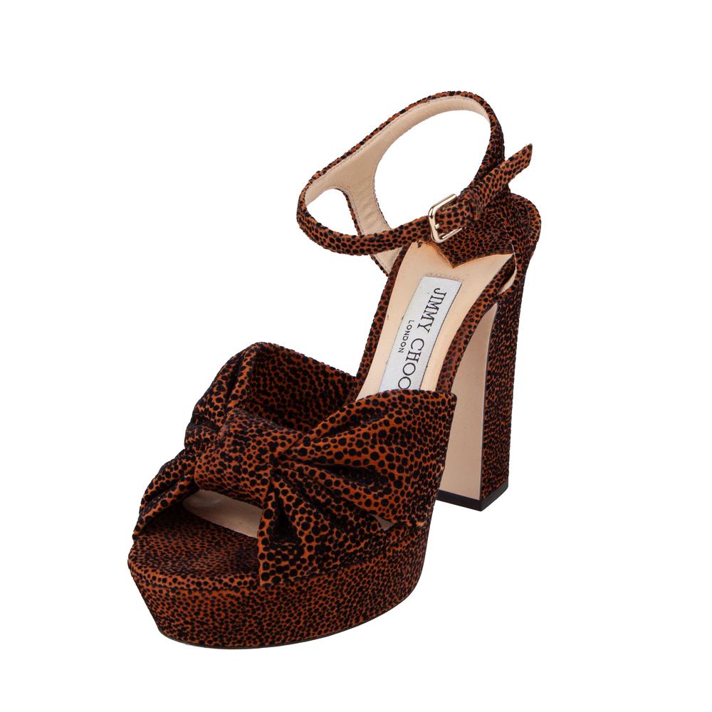 Immy Choo Size 38 Brown Spotted Heels