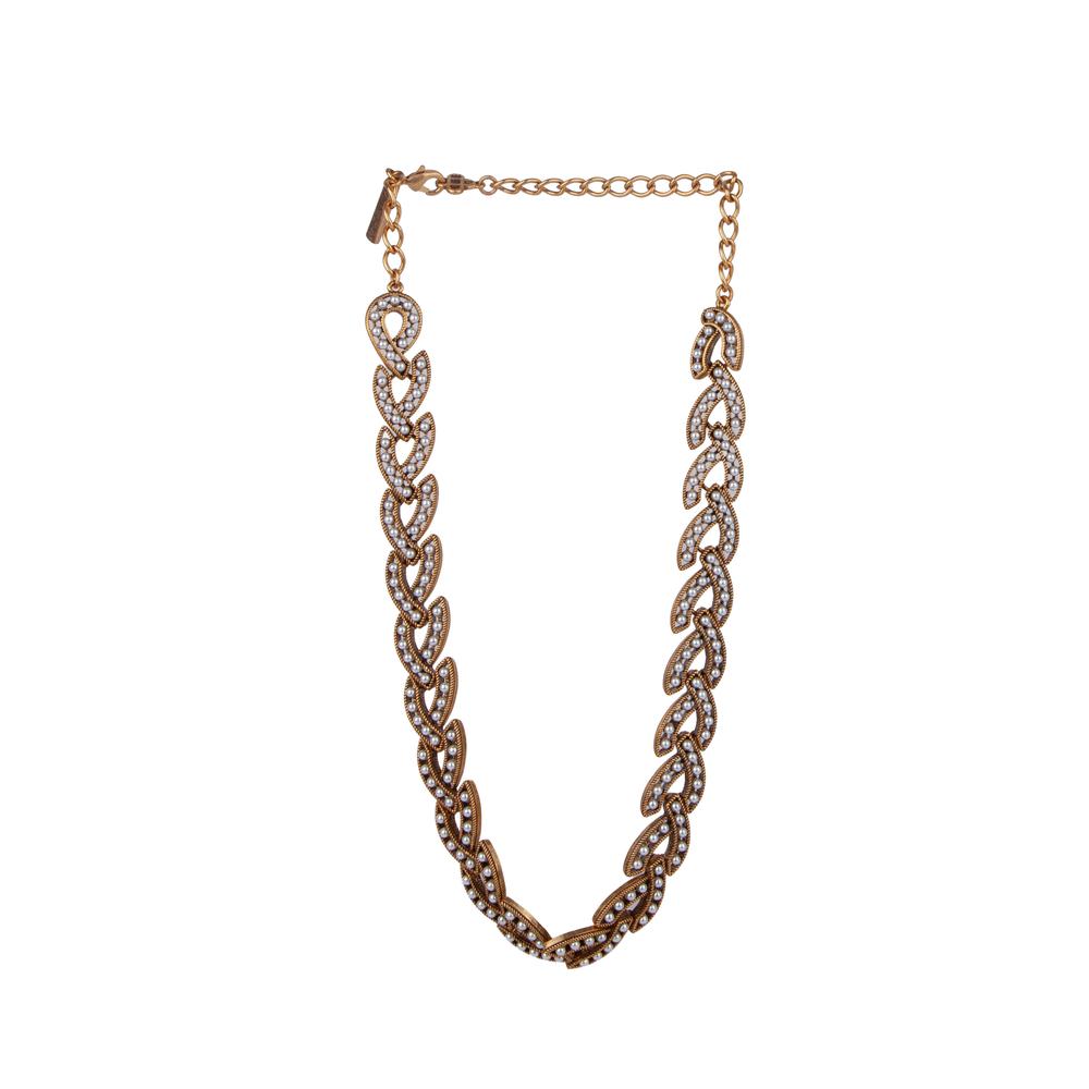 Oscar De La Renta Braided Pearly Tank Chain Necklace