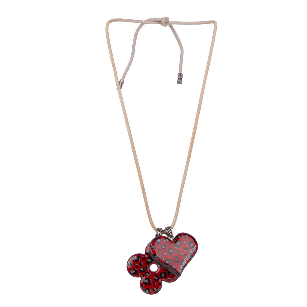 Louis Vuitton Leopard Print Ceramic Pendant Necklace