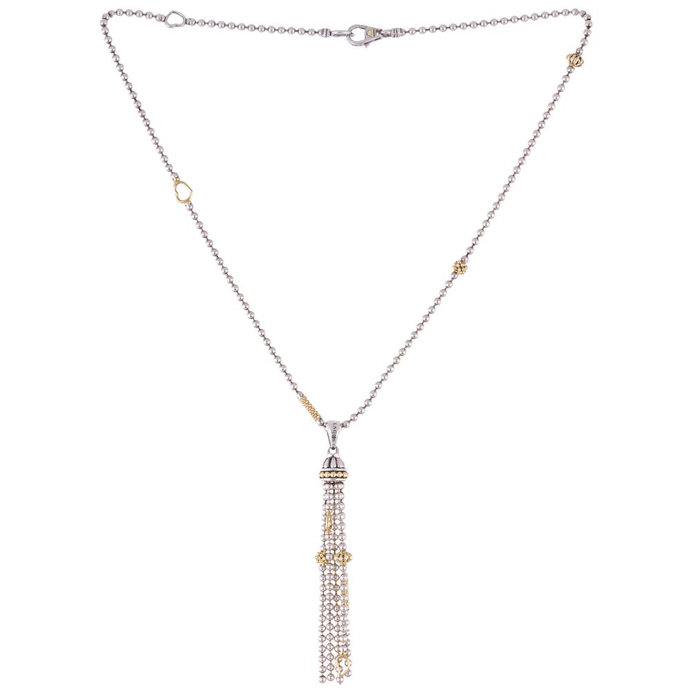 Lagos Silver Tassel Necklace