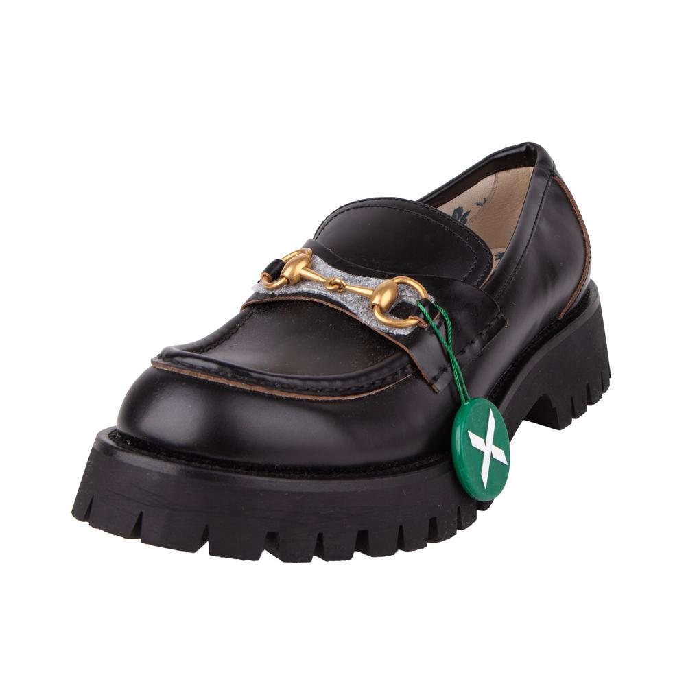 Gucci Size 40.5 Leather Platform Loafers