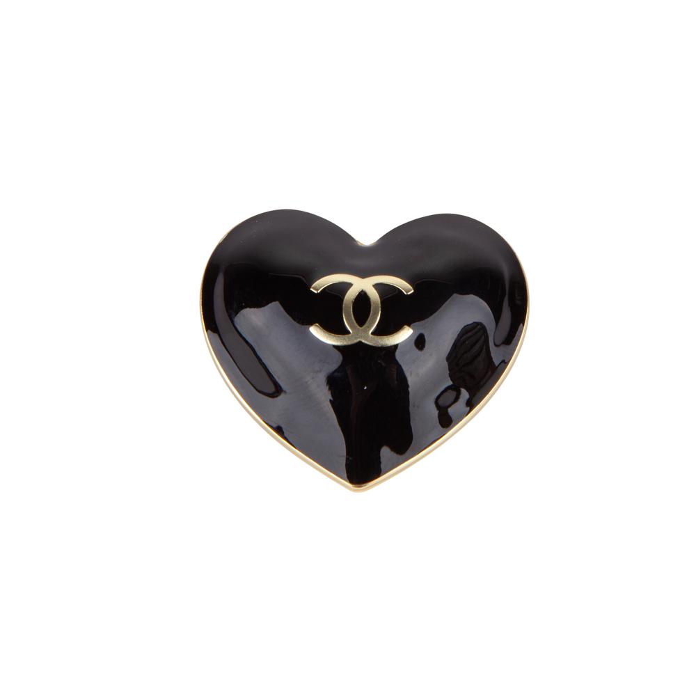 Chanel Black Heart Pendant