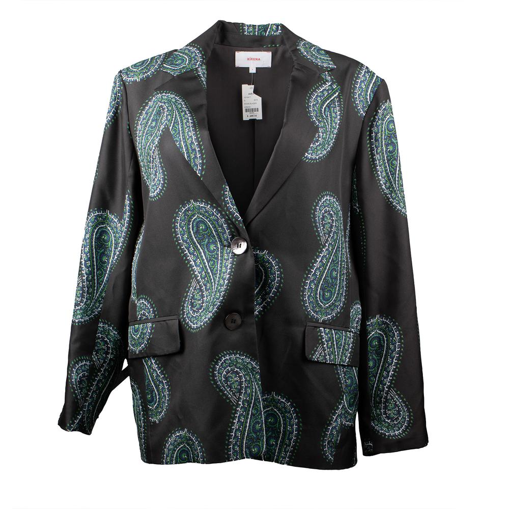 Xirena Size Small Green Silk Blazer