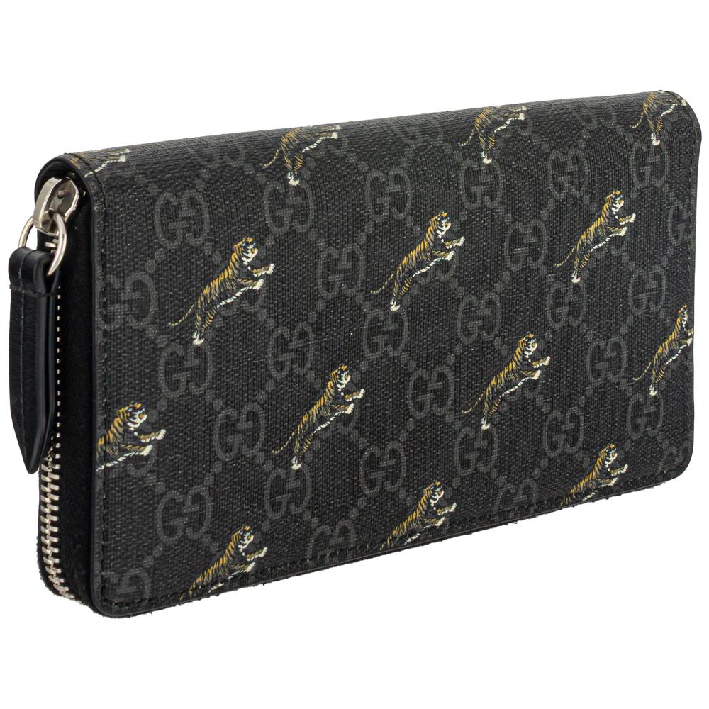 Gucci Black Gg Supreme Tiger Wallet