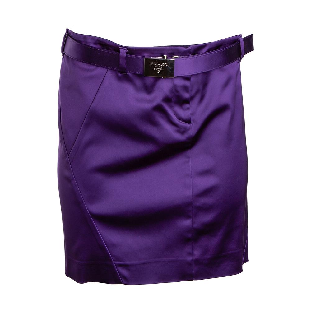 Prada Satin Skirt With Belt