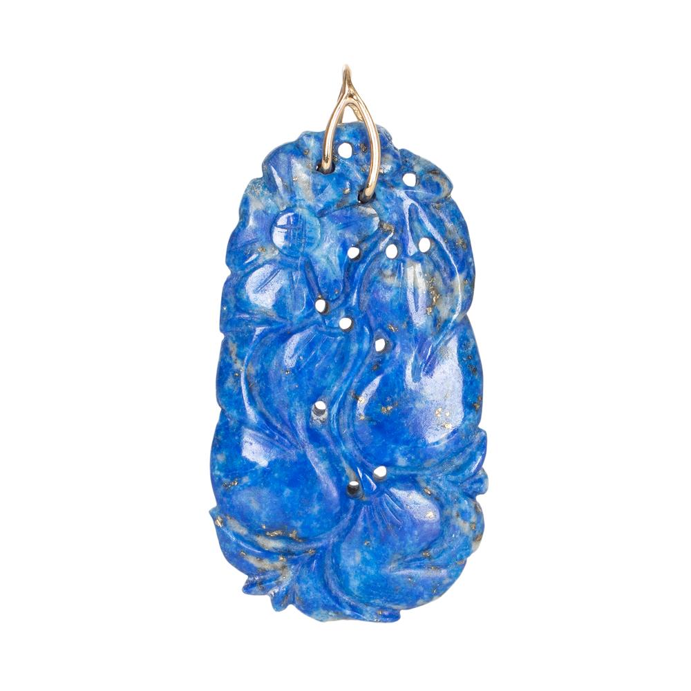 Carved Lapis Pendant