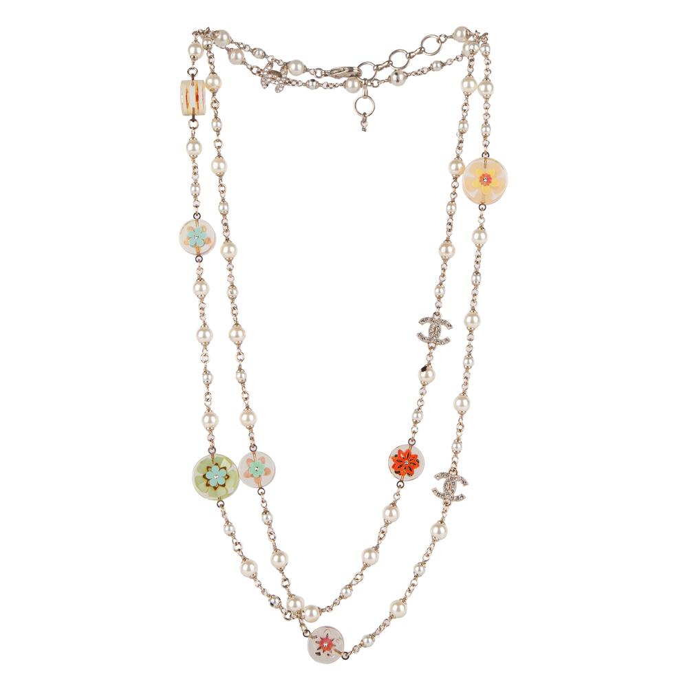 Chanel Multicolored Flower Necklace