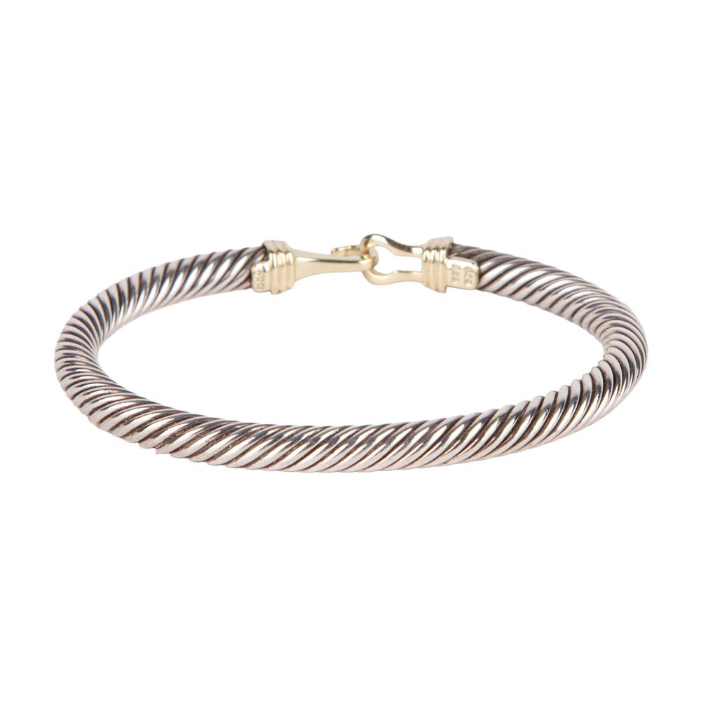 David Yurman Silver Twisted Cable Buckle Bracelet