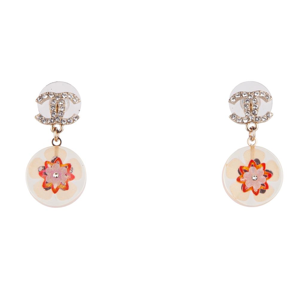Chanel Pink Flower Earrings