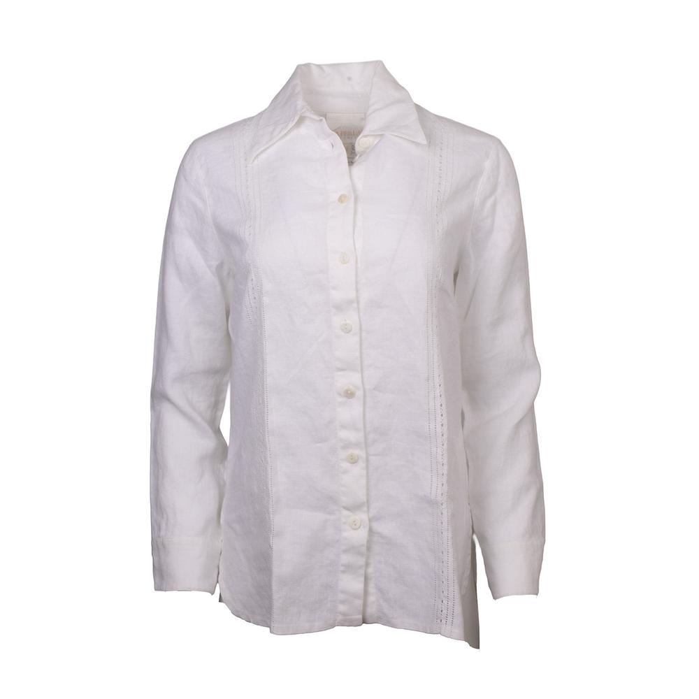 La Perla Size 42 White Linen Shirt