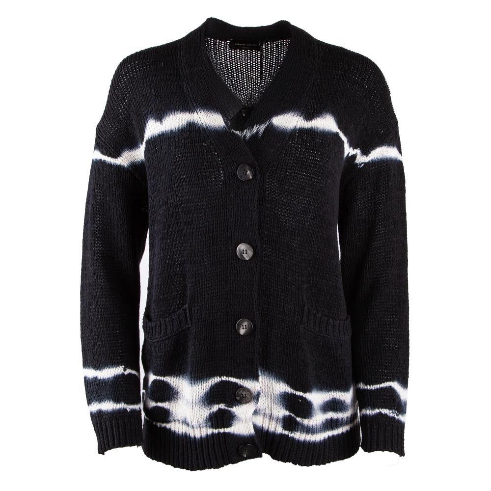 Roberto Collina Size Xs Black & White Cardigan