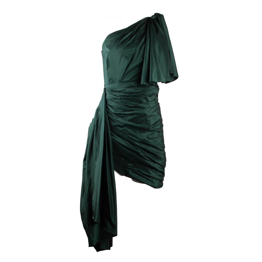 Oscar De La Renta Size 2 Green Ruched Dress