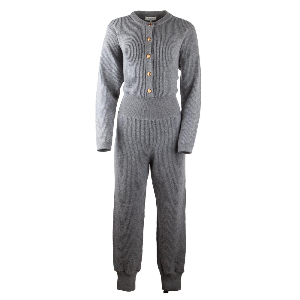 Chloe Size Small Grey Knit Jumpsuit