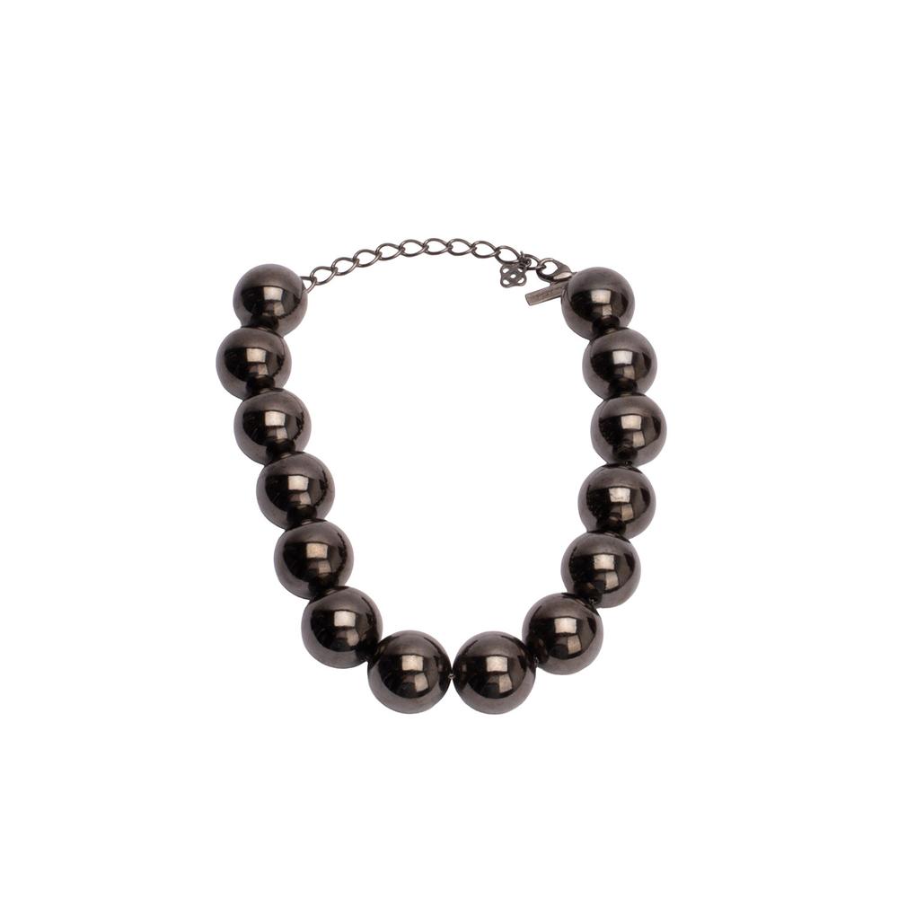 Oscar De La Renta Silver Ball Necklace