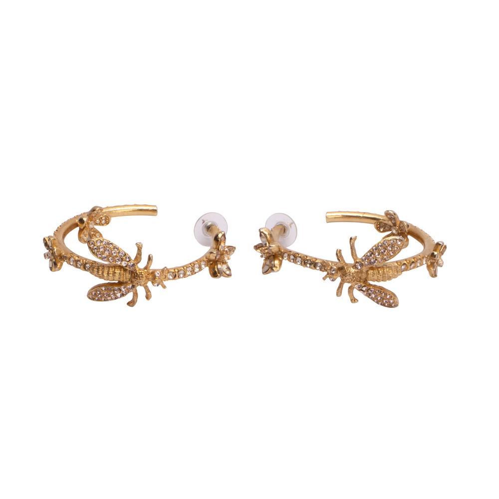 Oscar De La Renta Gold Bee Hoops