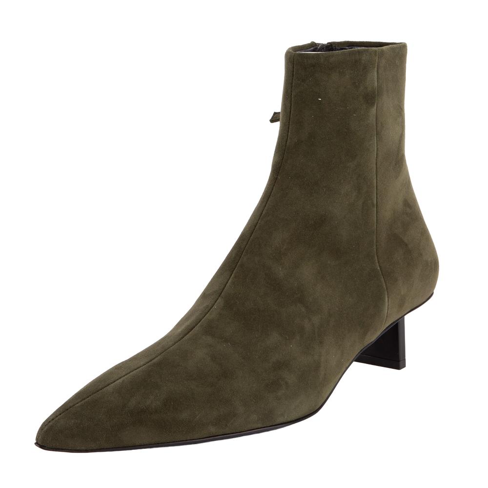 Pierre Hardy Size 39 Green Suede Pointy Toe Ankle