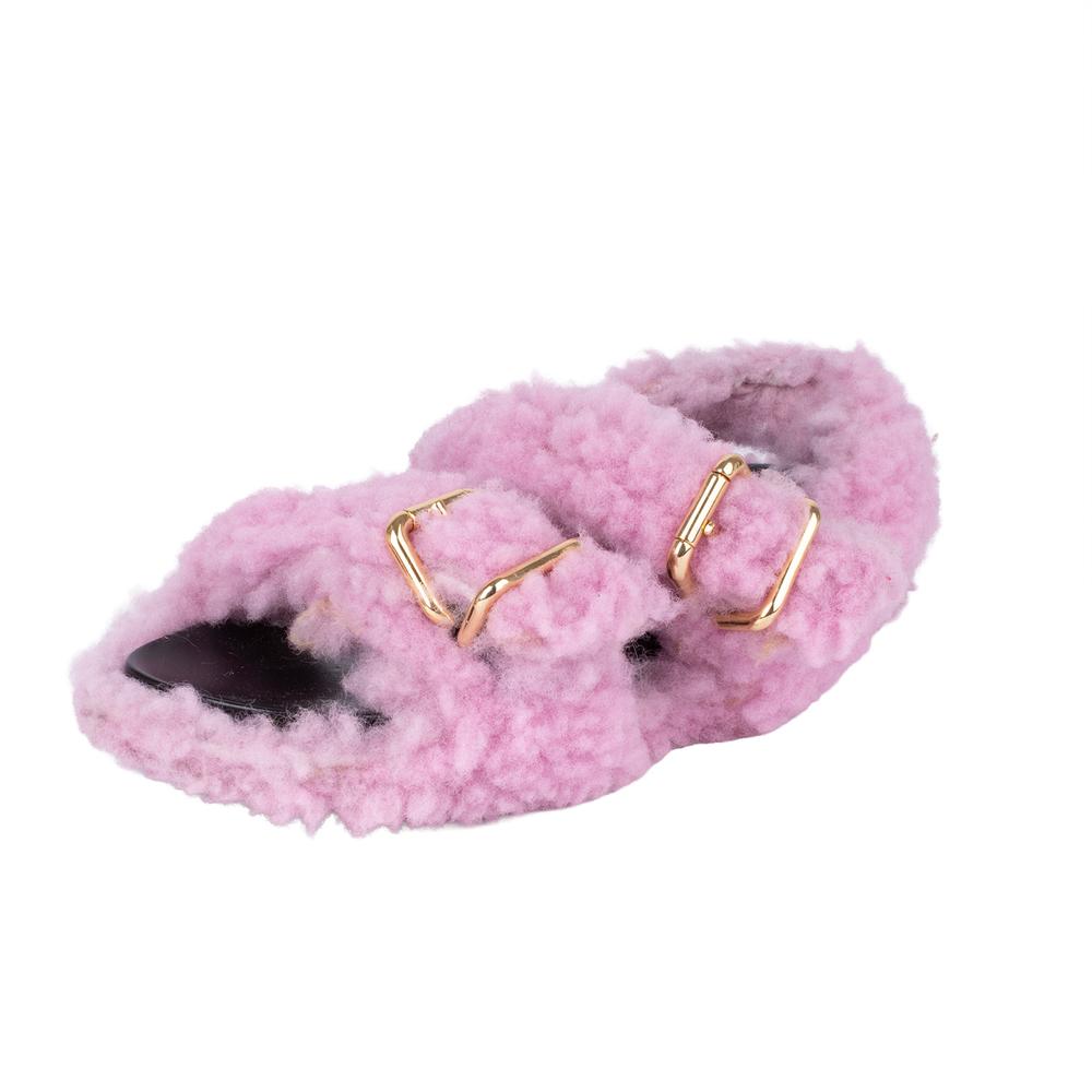 Marni Size 39 Purple Fur Slides