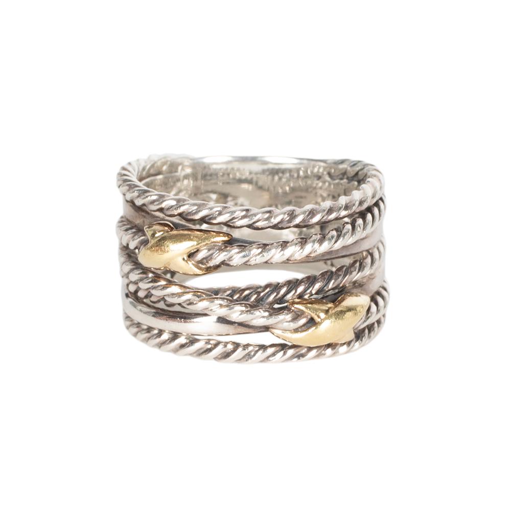 David Yurman Double X Size 7.5 Crossover Ring