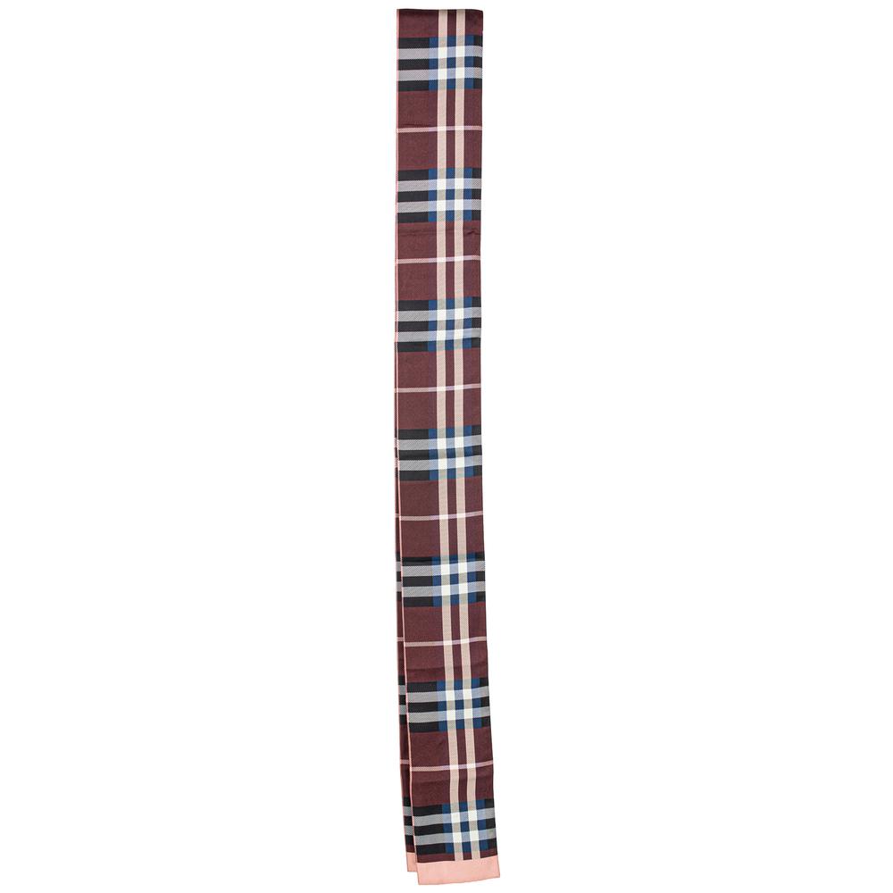 Burberry Multicolor Silk Bandeau Plaid Scarf