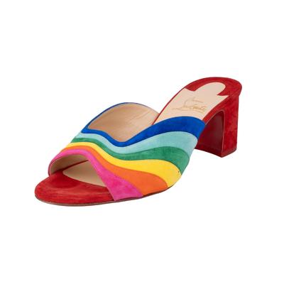 Louboutin Size 40 Red Suede Heels