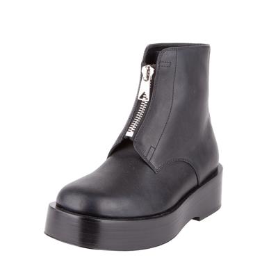 Bottega Veneta Size 37 Black Zip Leather Ankle Boots