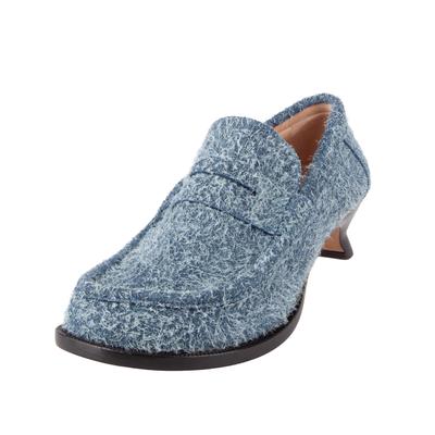 Loewe Size 39 Blue Campo Suede Loafer Pumps