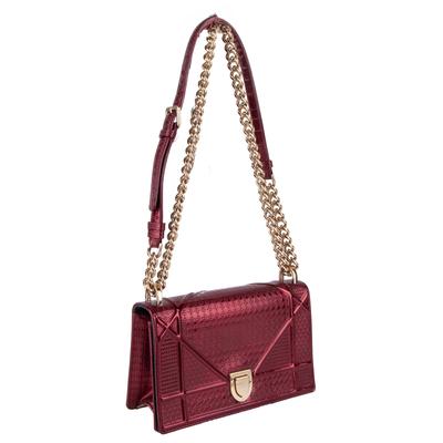 Christian Dior Burgendy Chain Strap Flap Bag