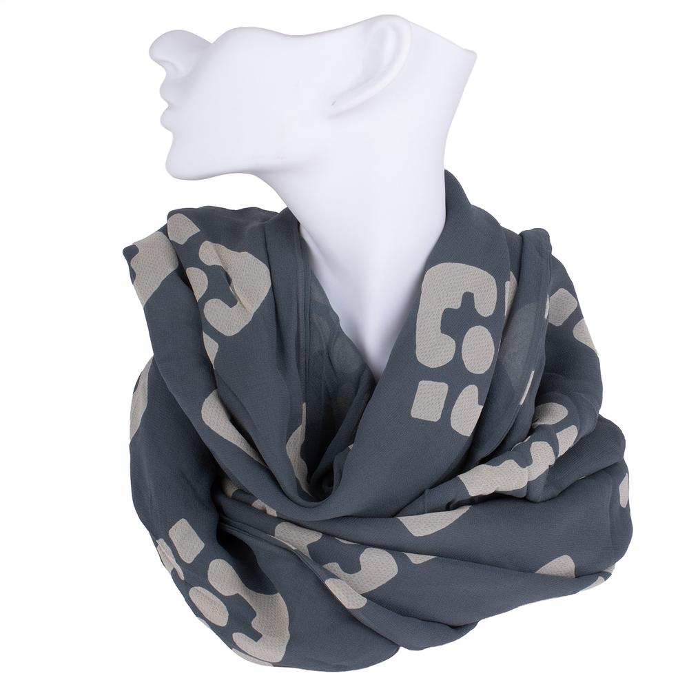 Giorgio Armani Vintage Grey Silk Scarf