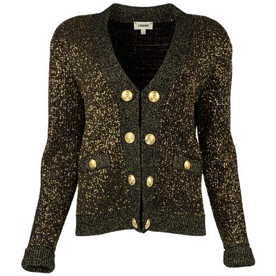 L'Agence Size Med Black Sequin Sweater