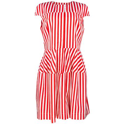 Oscar de la Renta Size 12 Red Striped Dress