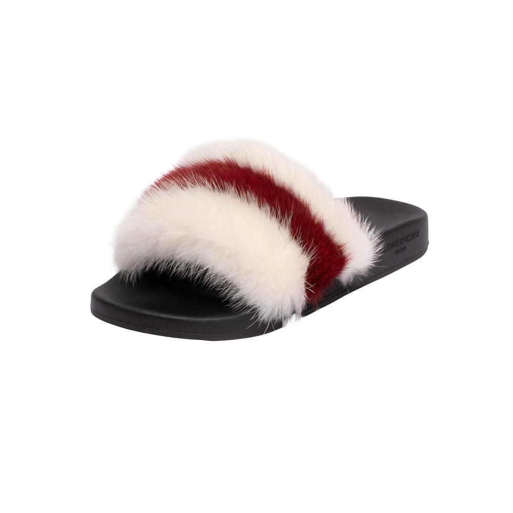 Givenchy Size 7 Fur Slides