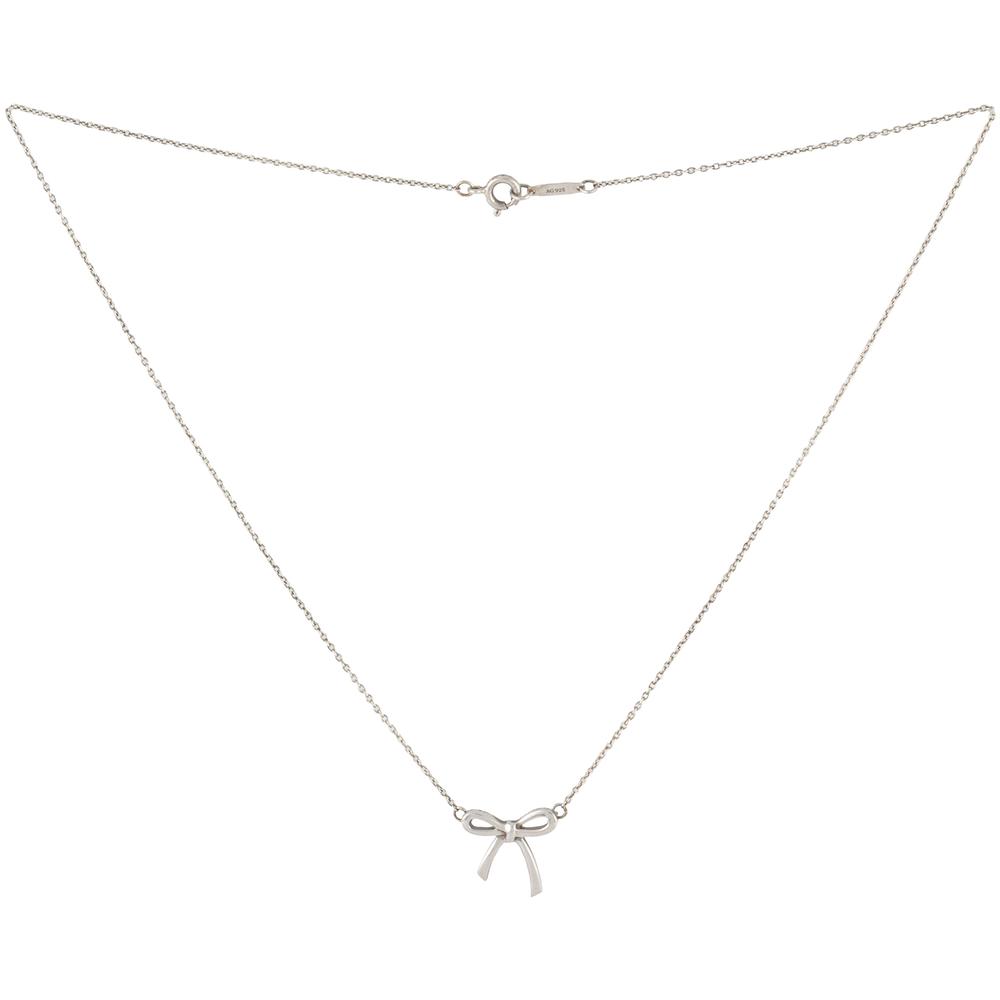 Tiffany & Co Silver Bow Necklace