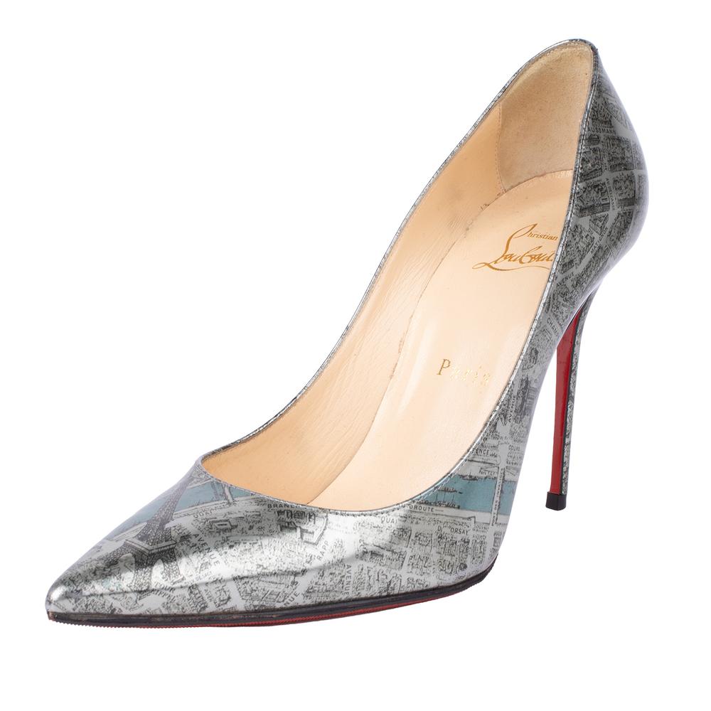 Christian Louboutin Size 38 Silver Pumps