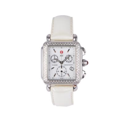 Michele White Deco Diamond Chronograph