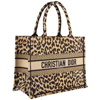 Christian Dior Brown Leopard Jacquard Handbag