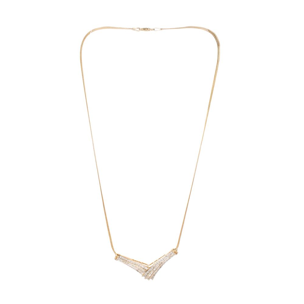 Adl 10kyg Chevron Statement Necklace