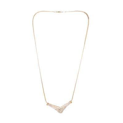 ADL 10KYG Chevron Statement Necklace