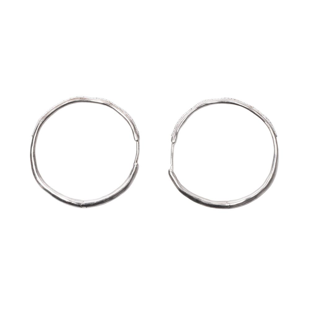 Monica Vinader Silver Diamond Hoops