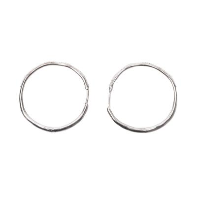Monica Vinader Silver Diamond Hoops