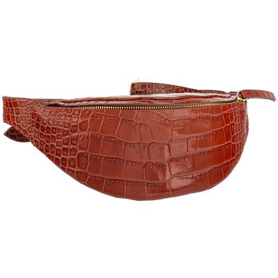 Nanushka Brown Croc Embossed Belt Bag