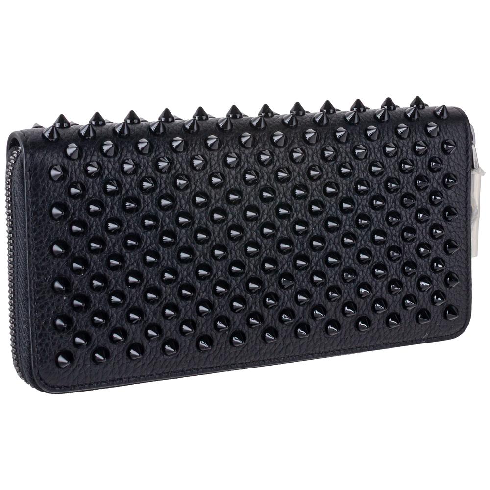 Christian Louboutin Black Spike Zip Around Wallet