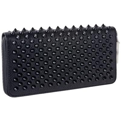 Christian Louboutin Black Spike Zip Around Wallet