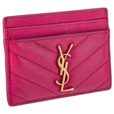 Saint Laurent Pink Leather Card Holder