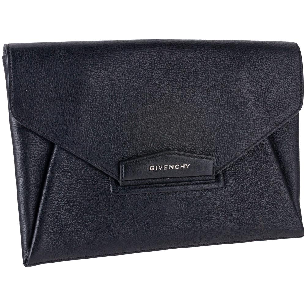 Givenchy Black Leather Envelope Clutch