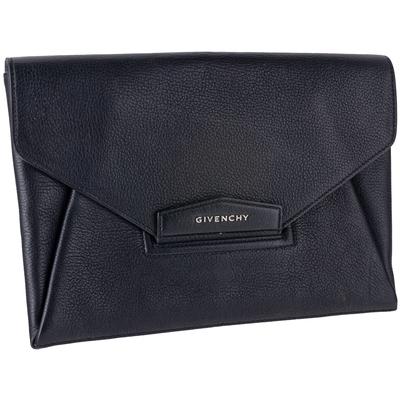 Givenchy Black Leather Envelope Clutch
