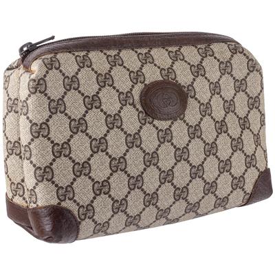 Gucci Vintage Brown GG Supreme Clutch