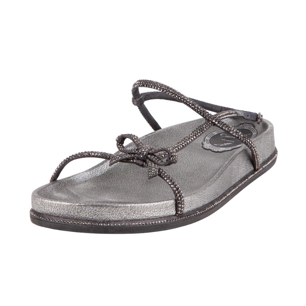 Rene Caovilla Zie 36.5 Silver Rhinestone Sandals
