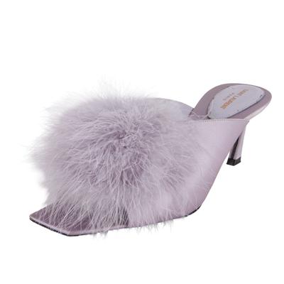 Saint Laurent Size 40.5 Purple Feather Heels